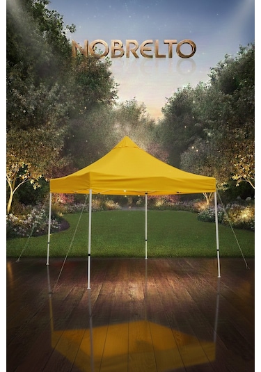 Nobrelto 3x3 Metre Ekstra Güçlendirilmiş Profil Çardak - 1.2mm Et Sarı