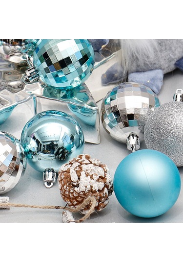 Konesam Mavi Noel Topu Seti 4cm - 34 Adet Polistiren Ağaç Dekorasyonu