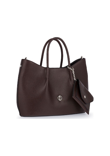Bilik Deri Logo Detaylı Kahve Kadın El Çantası Riv 147-r Kahverengi