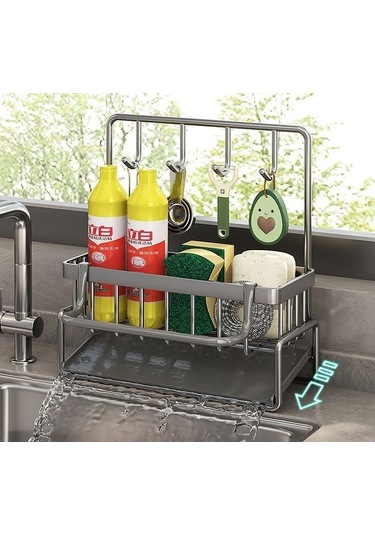 Dancemonkey Lichen Mutfak Duvara Monte Edilebilir Çok Fonksiyonlu Raf, Gri Lo Gri