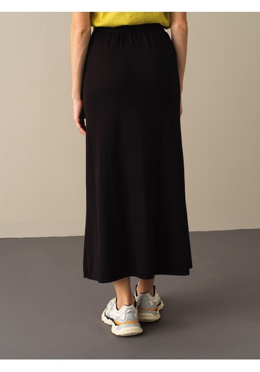 Siyah Regular Fit Triko Uzun Etek 850893 Siyah