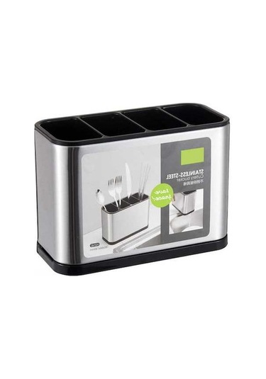 Ulzyvf Paslanmaz Çelik Bıçaklık Tutucu - 4 Bölme Kurutma Standı Pratik Diğer