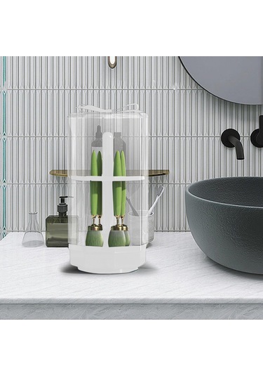 Suntek Makyaj Fırçası Kurutma Rafı Vanity Table White Için Beyaz