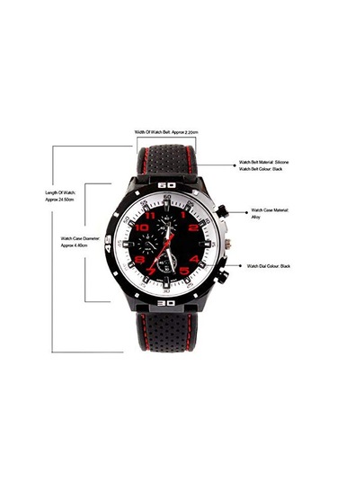 Spor Saat Askeri Pilot Havacı Ordu Tarzı Siyah Silikon Erkek Saati Diğer