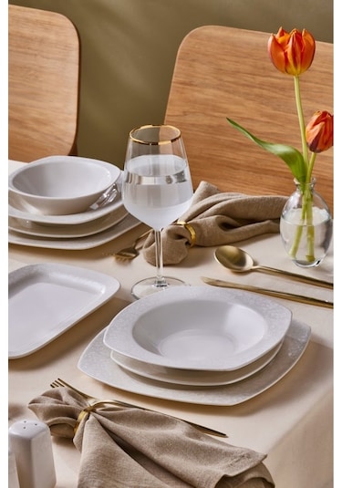 Karaca  Square Bone Salen 57 Parça Yemek Takımı