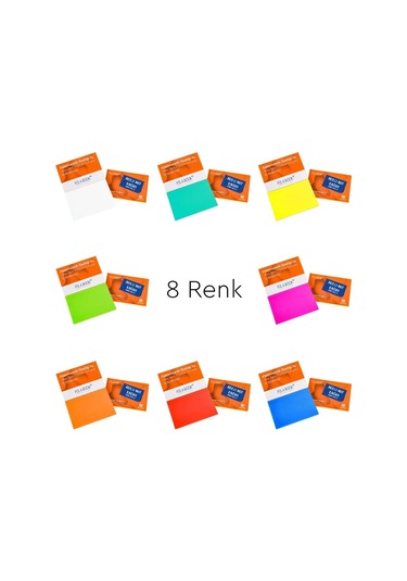 Elektrostatik Yapışkanlı Akıllı Not Kağıdı Seti 7x10 Cm 50 Sayfa Pratik Ofis Not Defteri 8 Renk Çok  Renkli