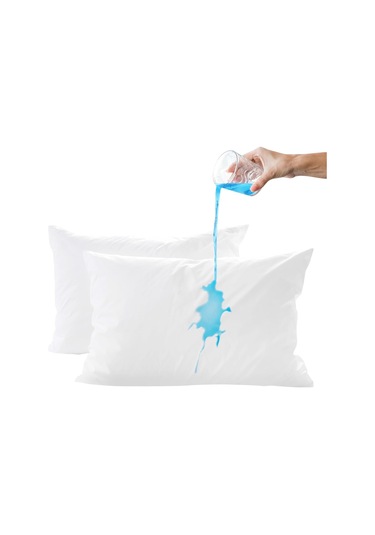 - 2 Adet Sıvı Geçirmez Yastık Alezi , 50x70 Cm Kapitoneli Fermuarlı Su Geçirmez Yastık Koruyucu Renkli Çok Renkli