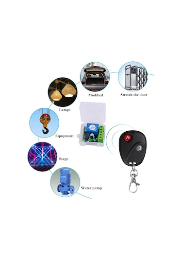 Rf Uzaktan Kumandalı Röle Kartı 433 Mhz Self Lock 12V 10A
