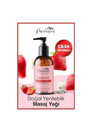 Parnassos Doğal Çilek Aromalı Yenilebilir Masaj Yağı 150 ML