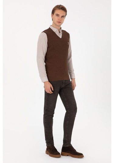 U.s. Polo Assn. Erkek Kahverengi Süveter 50318160-vr029 Kahverengı