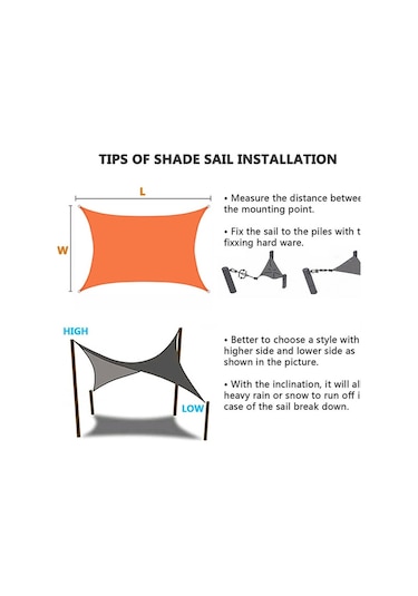 Sones Açık Bahçe Güneşlik Yelken Su Geçirmez Anti-uv Gölgelik Bej 2.5m X 2.5m Bej