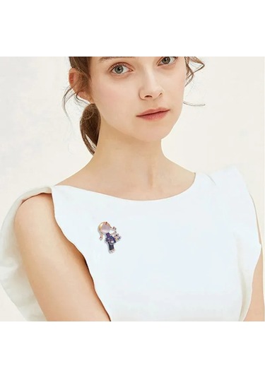 Teltree Пурпурная Брошь С Ангельским Дизайном, Стразы И Искусственным Жемчугом, Для Девушек И Детей, Изготовлена В Китае Gümüş