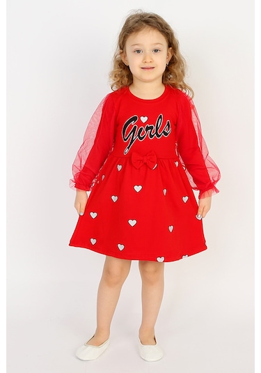 Kız Çocuk Elbise 00083 Kırmızı