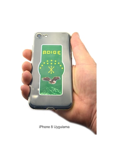 Adige Çerkes Bayrak Telefon Tablet Etiketi
