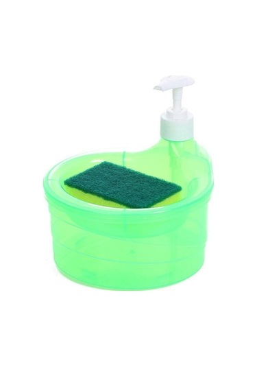 Yeşil-otomatik Deterjan Dispenseri Basın Tipi Bulaşık Sabunu Dispenseri Sabun Pompası Dispenseri Tezgah Organizatör Mutfak Lavabo İçin