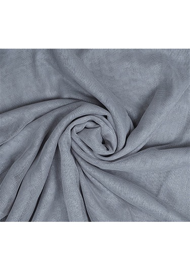 Damla Keten Görünümlü Leno Tül Perde Pilesiz Gri