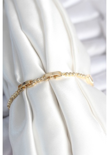 Pirinç Gold Renk Zirkon Taşlı Kalpli Model Kadın Bileklik Çok Renkli