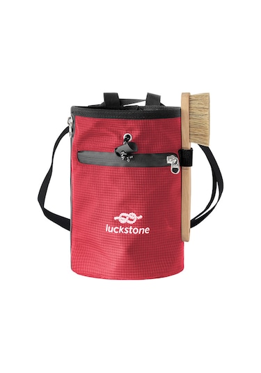 Luckstone-bouldering Halter Için Fırçalı Magnezyum Tozu Saklama-kırmızı Kızıl