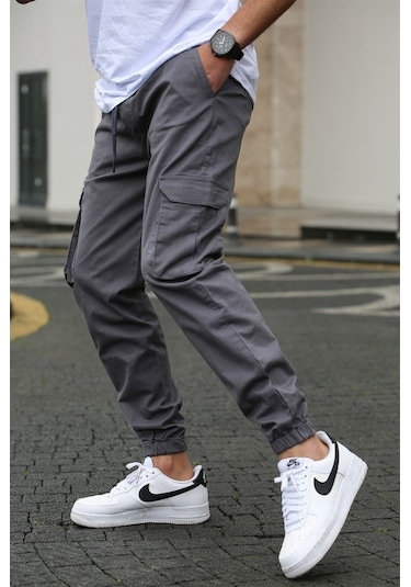 Madmext Erkek Füme Kargo Cep Pantolon 5447 Füme