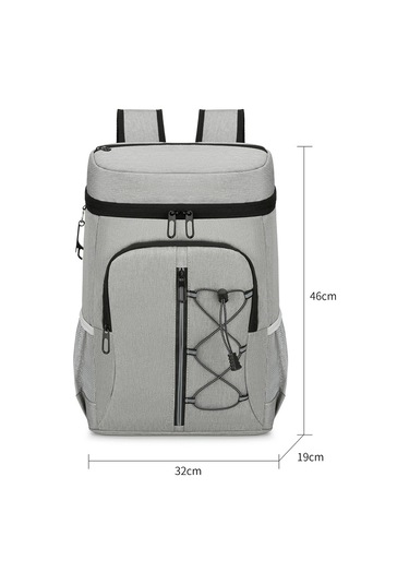 Teltree Outdoor Kamp Alüminyum Folyo Isı Yalıtımı Çanta Çift Katlı Büyük Buz Kutusu Piknik Sırt Çantası Logolu Özel Üretim Açık Gri