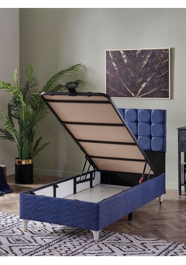 Beehanem 120x200 Bengü Baza+başlık Yataksız Lacivert 120 X 200