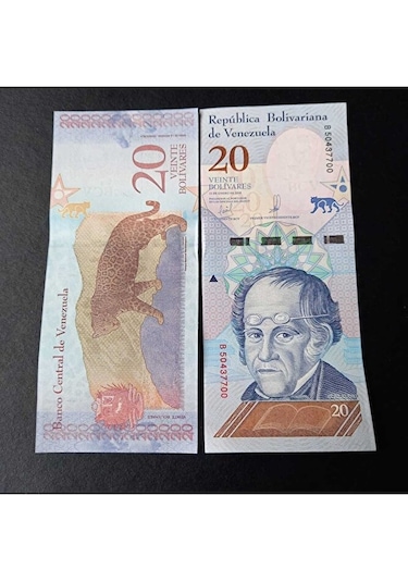 2018 Venezuela 20 Bolivar Çil Eski Yabancı Kağıt Para