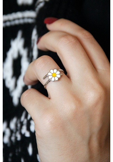 925 Ayar Gümüş Papatya Yüzük - 34010902 Gümüş