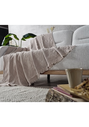 Adora Koltuk Şalı Bej - 130x170 Cm