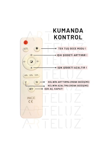 Arteluz Modern Kalp Model Tavan Led Avize Siyah