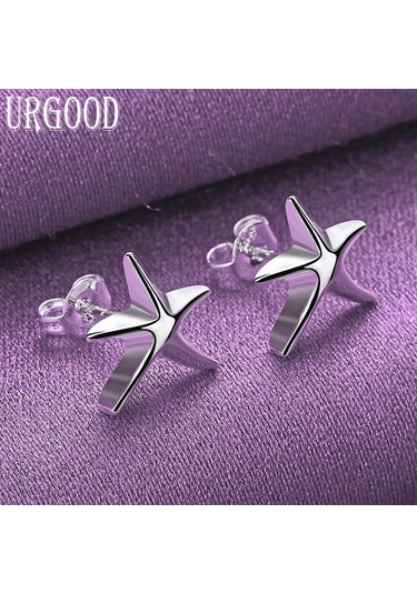 925 Ayar Gümüş Denizyıldızı Küpe Hediye Moda Takı