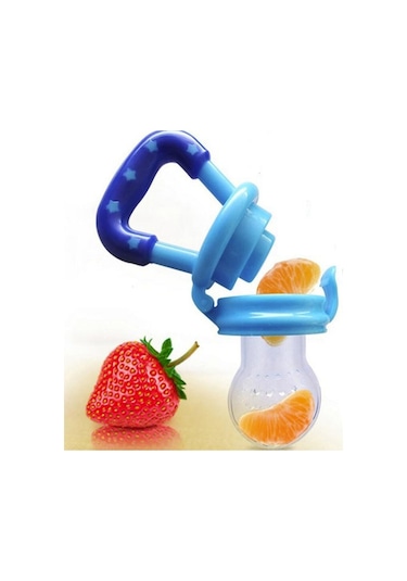 Mavi Çevre Dostu Güvenli Bebek Isırık Malzemeleri Üzerinde 1pc Sevimli Çocuk Silikon Mama Besleyici S Mavi