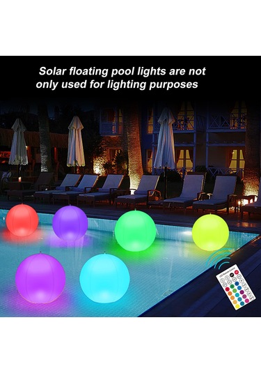 2 Adet Güneş Yüzen Top Havuz Işığı Rgbw Renk Değiştiren