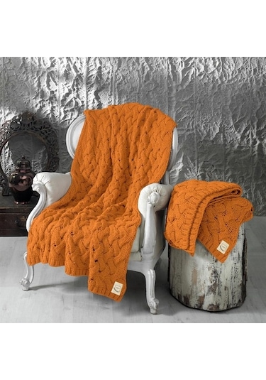 Serenita Saç Örgü Triko Tv Battaniyesi Throw Koltuk Şalı (538861623)-110X160