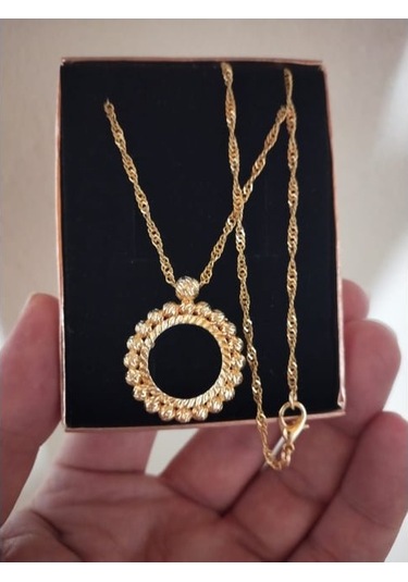 Çeyrek Dorika 22ayar Altın Kaplama Kolye 55cm Zincir