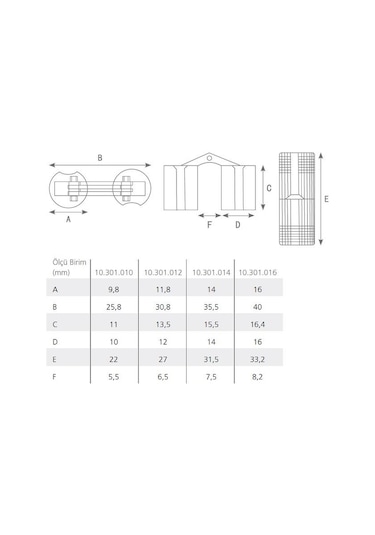 Gürçay Silindir Masa Menteşesi Pirinç 14Mm