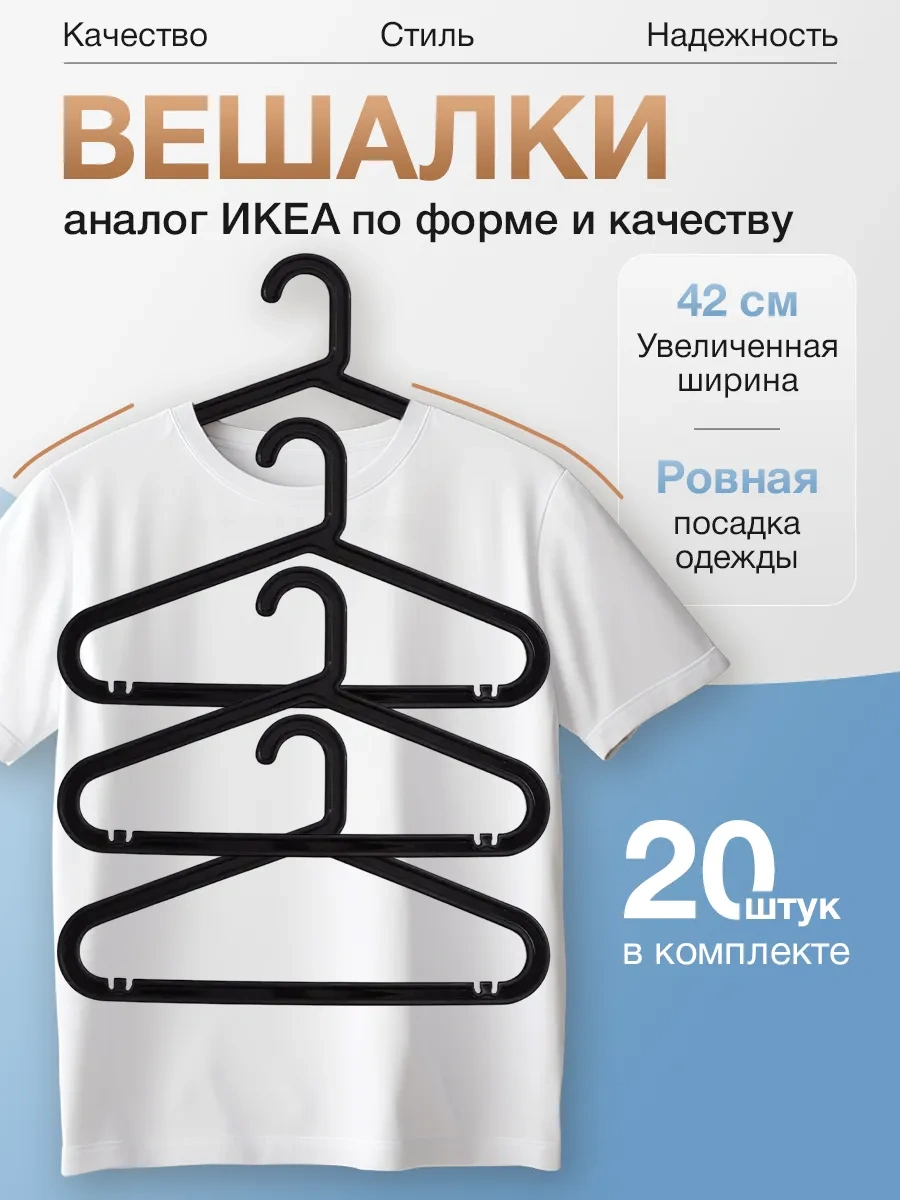 Ikea Kıyafetler İçin Askılar Set 20 Adet, Ikea, Siyah 309681293 Siyah