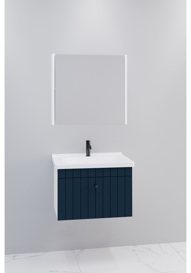 Alice 65 Cm Banyo Dolabı Bgn Aynalı Lacivert - Boy Dolap Hariç Lacivert