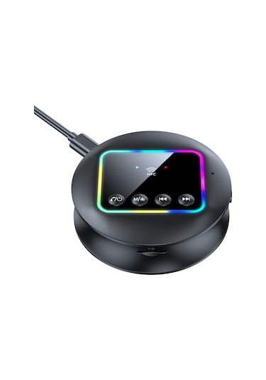 Lemestar Gt77 Bluetooth 5.4 Çift Fonksiyonlu Alıcı/gönderici: Nfc Hızlı Bağlantı, Rgb Işık, Tf Kart Desteği, Mikrofonlu, 3.5mm Aux+2rca, Siyah