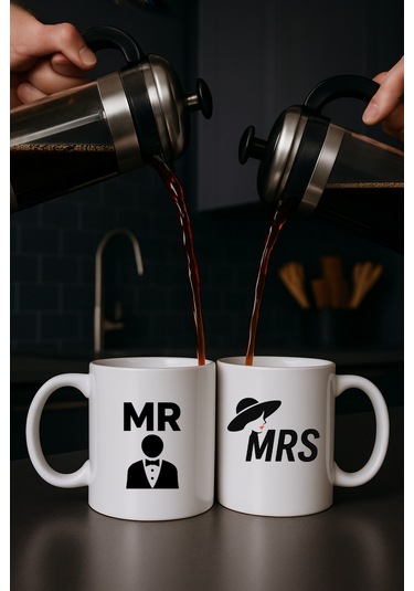 Sevgili Aşk Çift Kupa Bardak 2 Adet Scarlet