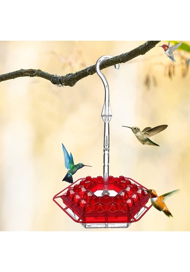 Dofolink 2 Adet Kırmızı Kolibri Besleyici - Kolay İzleme, Kolay Doldurma Ve Temizleme Özellikli Yemleme Aleti