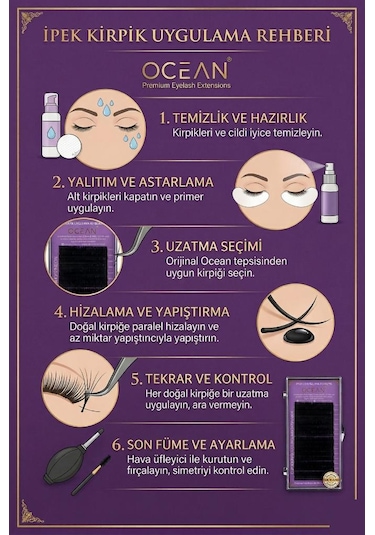 Ocean 0.10d Dramatik Kıvrım 10 Mm Soft Eyelash Doğal İpek Kirpik 16'lı