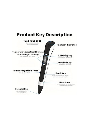 Xuweiwei Pembe 3d Yazıcı Çizim Kalemi Seti 3x3m Dıy Çizim Baskı Aleti 9m Pla Dolumlar Parmak Koruyucu Eskiz Defteri Lcd Ekranlı El Sanatları Aleti