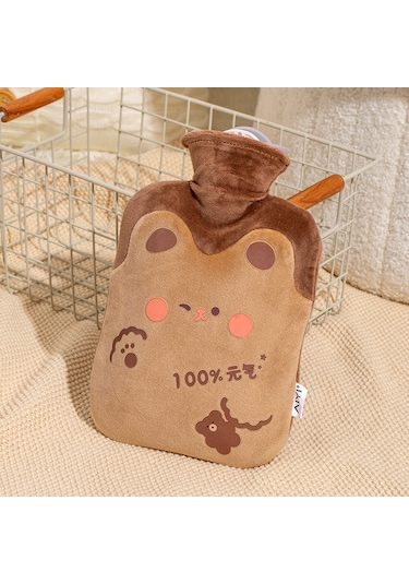 Zs103 Karikatür Peluş Su Dolu Patlamaya Dayanıklı Sıcak Su Torbaları, Özellik: Haki Ayı 500ml