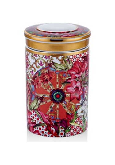 Lilyum Desen Porselen Baharatlık Kavanoz Small 12cm Karışık