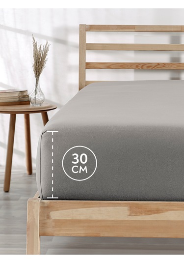 %100 Pamuklu Tek/çift Kişilik Lastikli Çarşaf Fitted Jersey Penye Çarşaf Vizon