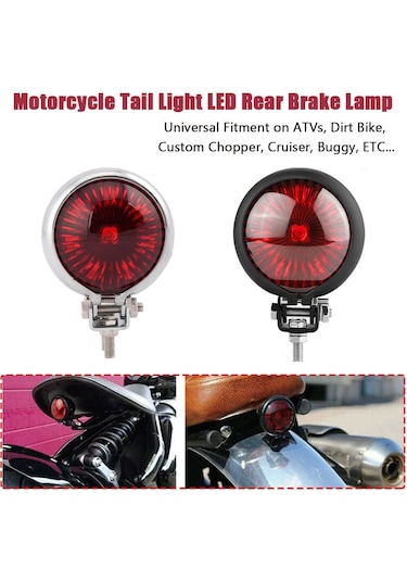 Kangfufeng Bobber Chopper Cafe Krom İçin Led Arka Stop Lambası Fren Durdurma Moto