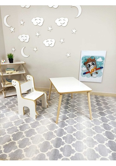 Miracle 3d Çocuk Oyun Etkinlik Çalışma Masası Ve Sandalye, Aktivite Masası 1673197264 Beyaz