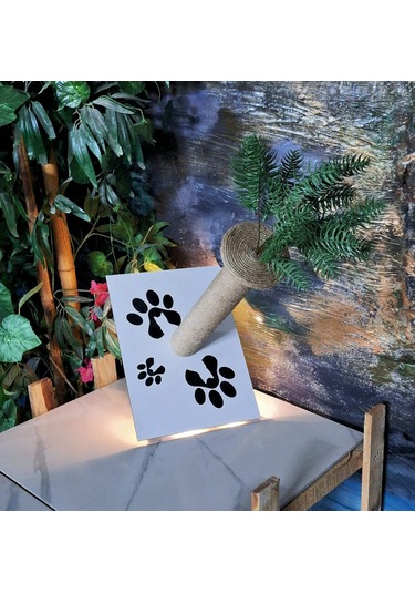 Kedi Tırmala Tahtası Lazer Kesim Ahşap Resimli6