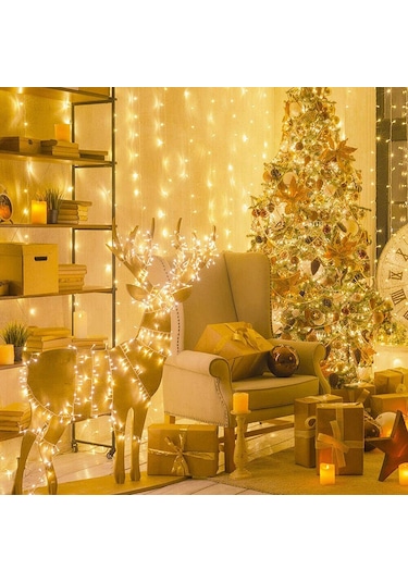 Sıcak Beyaz 100led Peri Dize Işıklar Noel Peri Dize Işıklar Noel Ağacı Şebeke Fişi Açık Bahçe Partisi Festivali Dekor Sıcak Beyaz