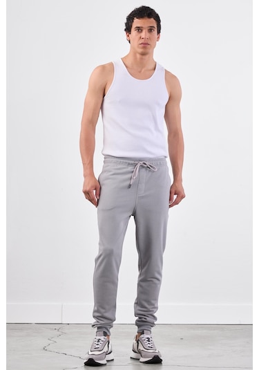 Dufy Gri Erkek Eşofman Altı - Regular Fit Gri